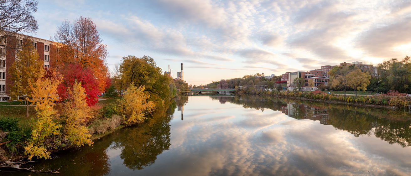 View of Iowa River in the fall